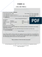 Form 11: (See Rule 58 (2) )