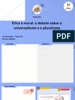 Ética e Moral: o Debate Sobre o Universalismo e o Pluralismo