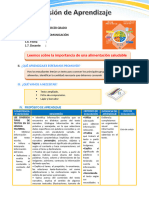 D1 A1 COM. Leemos Sobre La Importancia de Una Alimentación Saludable