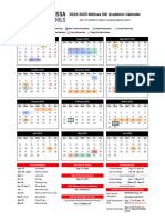 2024-2025 Melissa ISD Academic Calendar