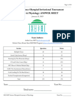 2023 MIT Science Olympiad Anatomy - Physiology ANSWER SHEET