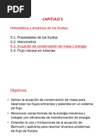 UNIDAD 5 - (5.3) Ecuacion de Conserv de Masa y Energia