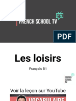 Vocabulaire Française B1 - Les Loisirs