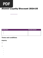 Alumni Loyalty Discount 2024-25