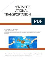 Documents For International Transportation