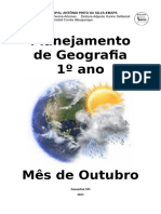 Planejamento de Geografia 1º A, B - Mês de Outubro de 2023