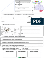 Série D'exercices N°1 - SVT Système Nerveux - 3ème Sciences (2023-2024) MR JABAR