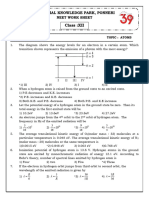 (I) ATOMS - PHYSICS - NEET Work Sheet