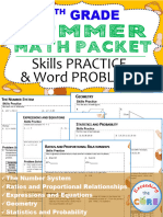 10 - 6th Grade Summer - June - July Math Packet - (Common Core Assessment)