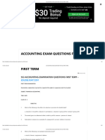 Accounting Exam Questions For SS3 First Term