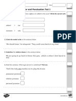 YEAR 5 TITLE - English Grammar and Punctuation Test