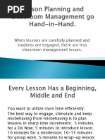 Lesson Planning and Classroom Management