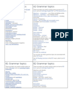 Grammar Topics by LEVEL