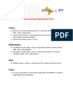 Liste Des Manuels CE1