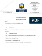 Examen de Second Semestre Marketing Fondamental II