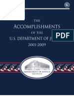 U.S. Department of Justice Accomplishments - 2001-2009