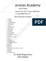 Importanat Question Answer For LHV 1st Year