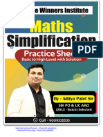 Simplification - Practice Sheet: The Winners Institute Indore