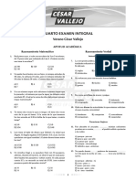 Cuarto Examen Integral: Verano César Vallejo