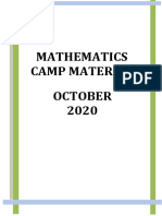 Maths Camp Material Oct 2020