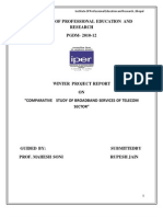 COMPARATIVE STUDY OF BROADBAND SERVICES OF TELECOM SECTOR" WP