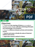 Introduction To History History and Historian and Sources