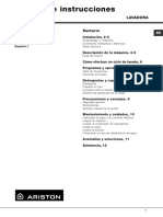 Manual Lavadora Ariston AQXL105 Es
