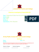 Army Public School ASC Centre and College: Chemistry Investigatory Project (2024-25)