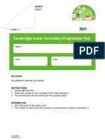 Y9 Progression Test 2023 P2