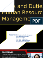 Iii. Roles and Duties of Human Resource Management