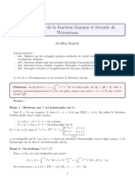 Prolongement de La Fonction Gamma D - Euler Et Formule de Weierstrass