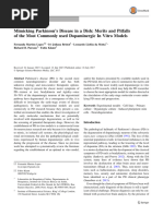 Mimicking Parkinson's Disease in A Dish: Merits and Pitfalls of The Most Commonly Used Dopaminergic in Vitro Models