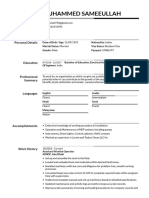 Muhammed Sameeullah CV