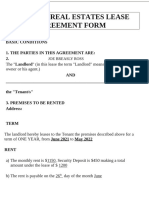 The Anistons Lease Form