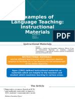 Examples of Language Teaching-Instructional Materials