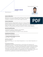 Resume of Kazi Mohammed Sharif Uddin