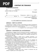 Contrat de Travaux