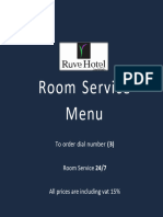 Room Service Menu Ruve