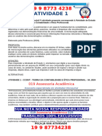 ATIVIDADE 1 - Olá, Acadêmico (A) ! A Atividade Proposta Corresponde À Atividade de Estudo 1 Da Disciplina de Teoria Da Co