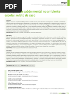 Educação em Saúde Mental No Ambiente Escolar: Relato de Caso