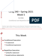 CENG240-2021 Week5 Conditional and Repetitive Execution