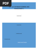 Database Planning Course Work