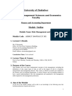 Risk Management & Control Module Outline