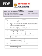 Assignment 1 Advanced Mathematics