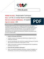 Intitule de Poste Responsable Technique ASZ Filtres