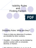 Divisibility Rules and Finding Factors: Pre-Algebra Section 4-1