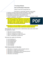 EDCI321 Topic 1 Evolution of Teaching Methods