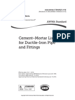 ANSI AWWA C104 - A21.4-16 - Cement-Mortar Lining For Ductile-Iron Pipe and Fittings