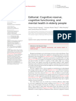 Editorial Cognitive Reserve, Cognitive Functioning, and Mental Health in Elderly People