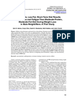 High-Protein, Low-Fat, Short-Term Diet Results in Less Stress and Fatigue Than Moderate-Protein, Moderate-Fat Diet During Weight Loss in Male Weightlifters - A Pilot Study